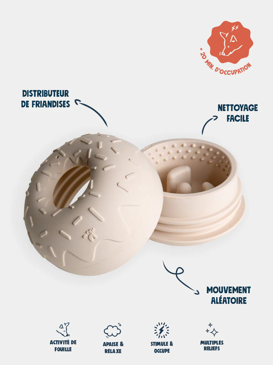 Inooko Yoomy Donut - Sable - Enrichment voerspeeltje