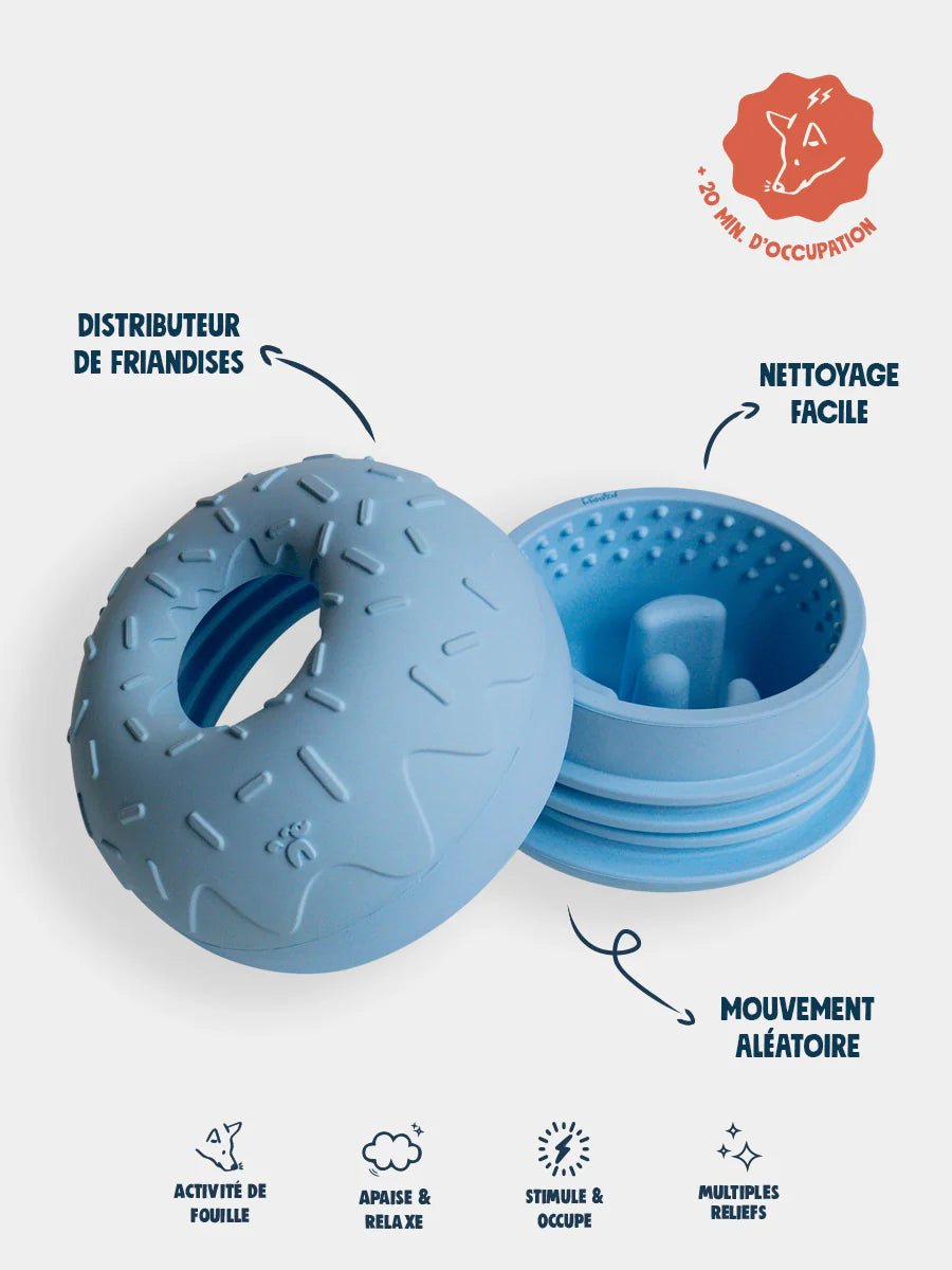 Inooko Yoomy Donut - Bleu - Enrichment voerspeeltje - Shop with Marley's