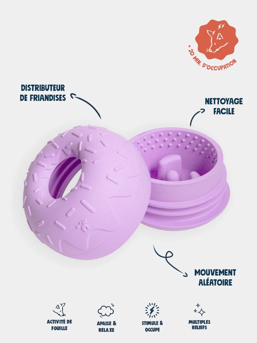 Inooko Yoomy Donut - Lavendel - Enrichment voerspeeltje - Shop with Marley's