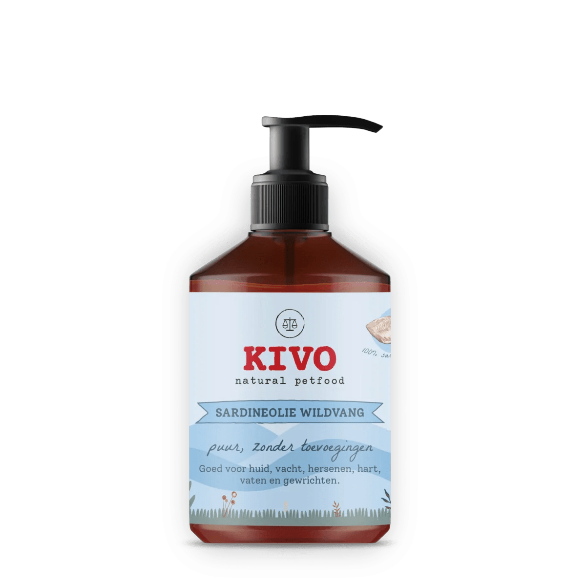 Kivo Sardineolie puur wildvang - bevat 4x meer omega 3 als zalmolie - 500 ml - Shop with Marley's