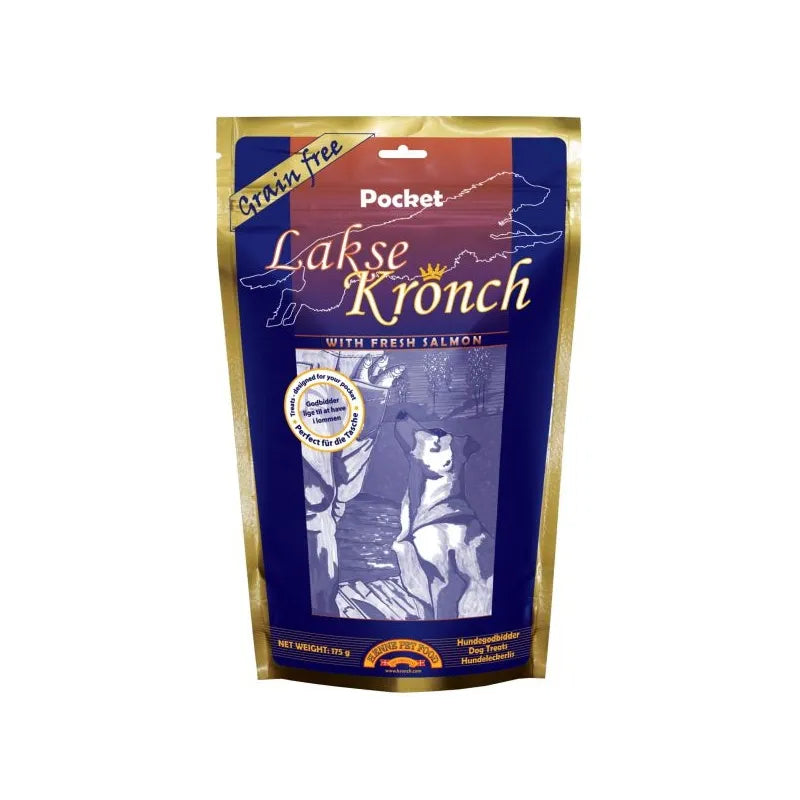 Henne Lakse Kronch 76% Salmon Snacks Pockets (175 grams) 
