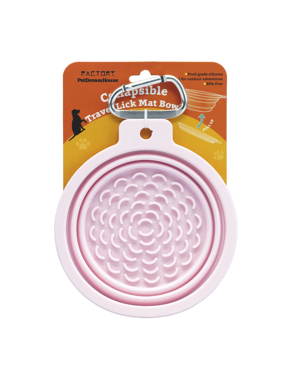 Gamelle de voyage pliable en silicone Petdreamhouse (avec tapis à lécher)