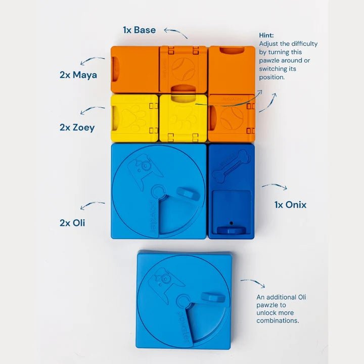 Pawzler Rainbow Set - modulaire interactieve hondenpuzzel - Shop with Marley's