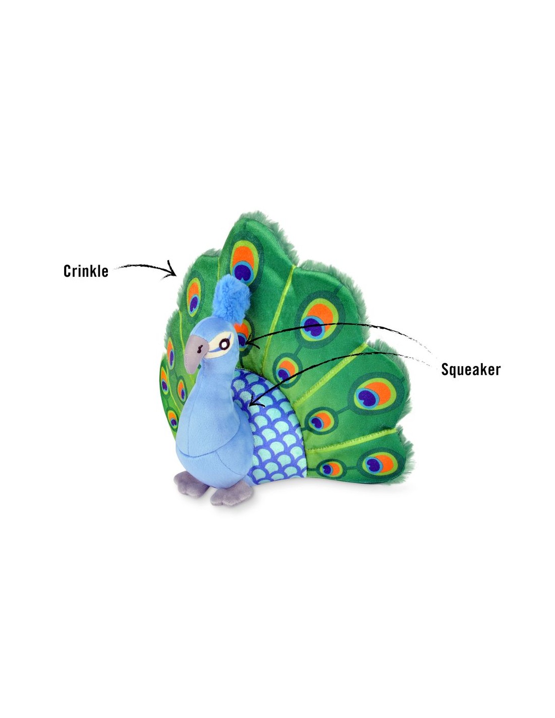 PLAY Fetching Flock dog toy Peacock