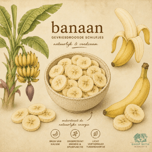 Shop with Marley's Functionele topper - Gevriesdroogde fruit - Banaan - Shop with Marley's
