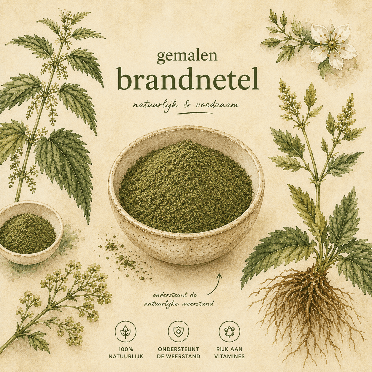 Shop with Marley's - Functionele topper - kruiden - Brandnetel (gemalen) - Shop with Marley's