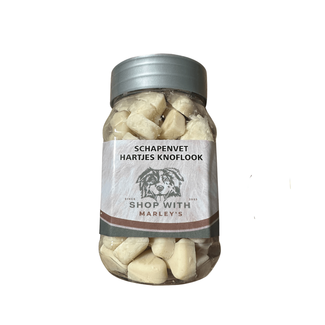 Shop with Marley's schapenvet hartjes knoflook (220 gr) - Shop with Marley's