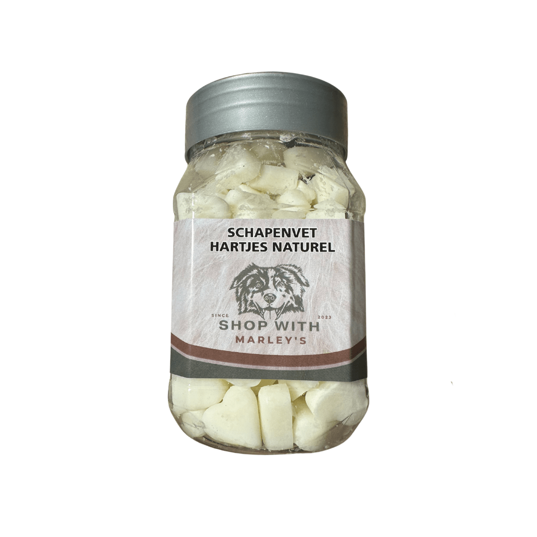Shop with Marley's schapenvet hartjes naturel (220 gr) - Shop with Marley's