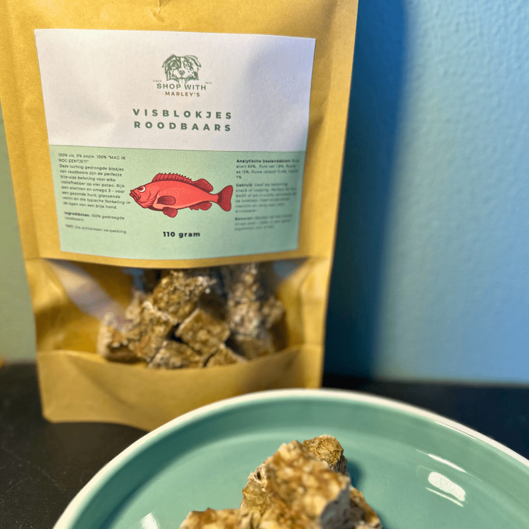 Shop with Marley's visblokjes roodbaars (110gr) - Shop with Marley's