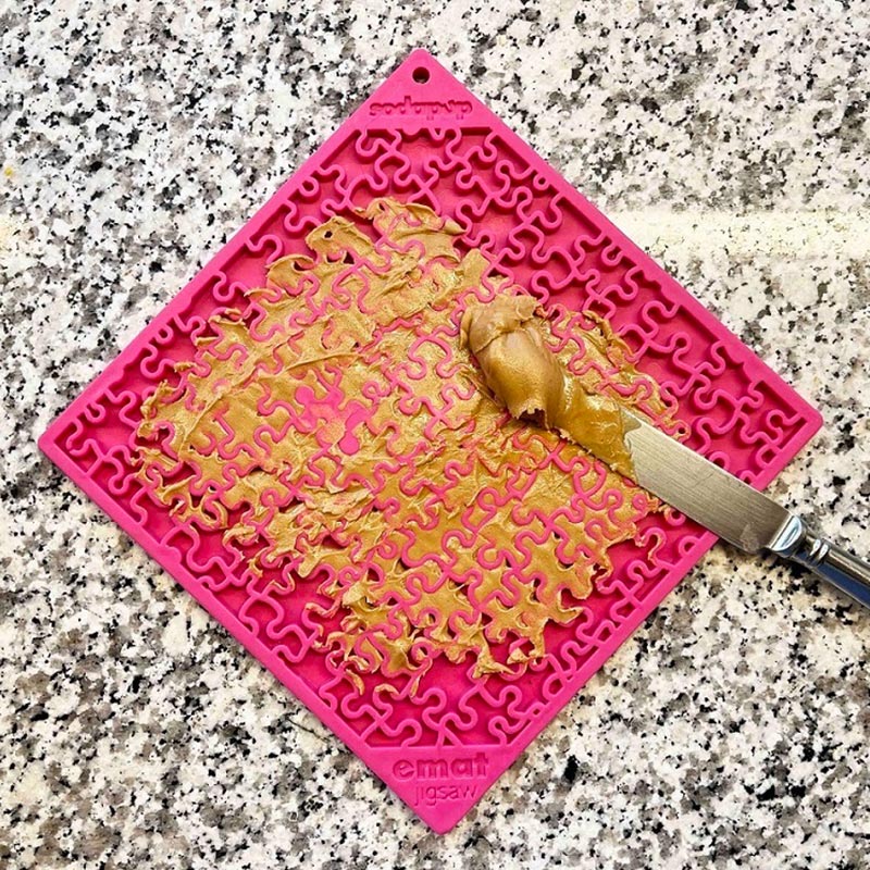 SodaPup eMat Jigsaw – Likmat voor honden – Blauw, Groen & Roze – Large - Shop with Marley's