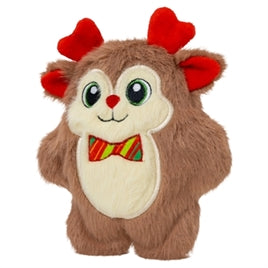 Pluche KONG Snuzzles rendier met rood gewei en rood-groene vlinderstrik