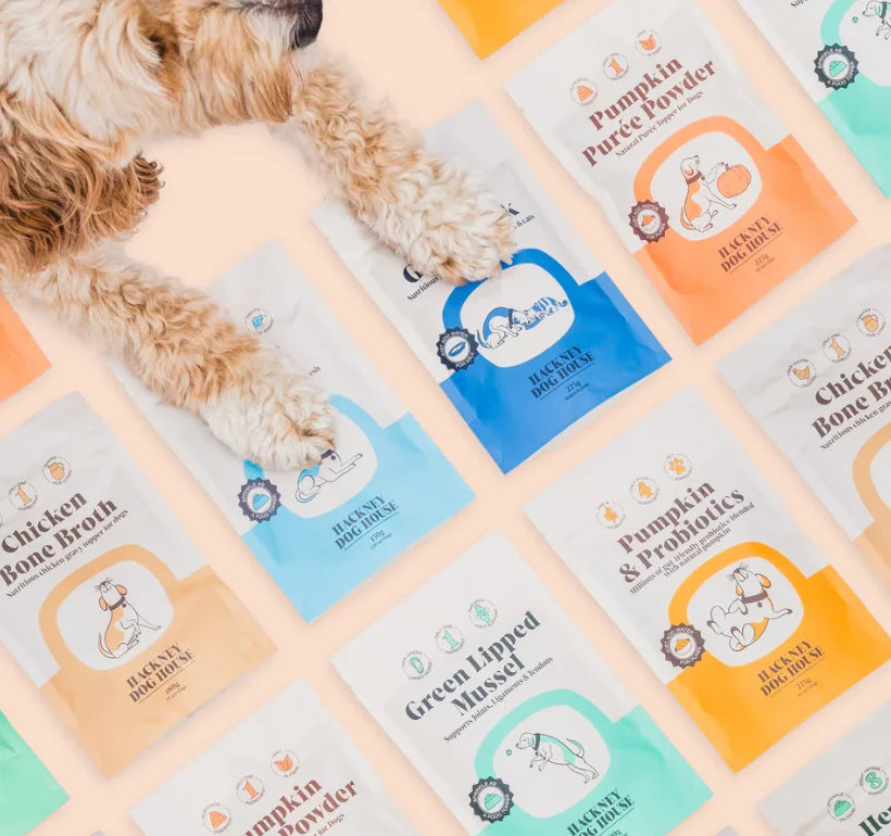 Toppermixen en purees voor honden van Hackney Dog House met pompoen en andere natuurlijke ingrediënten