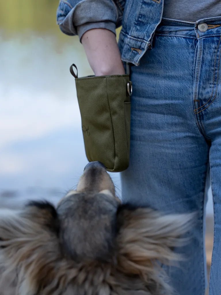 Trendpet Snaxx trainingstasje olive geen - Shop with Marley's