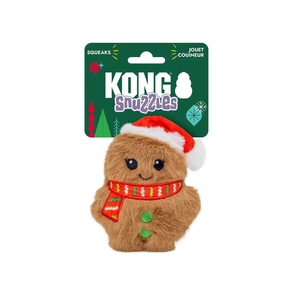 KONG – Holiday Snuzzles Mini Santa Gingerbread - 14 × 10 × 4 cm