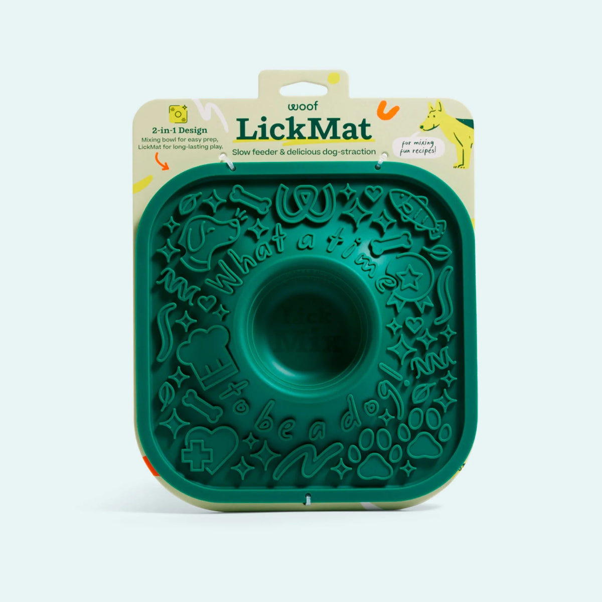 Woof - The lickmat - likmat voor honden in de kleur groen