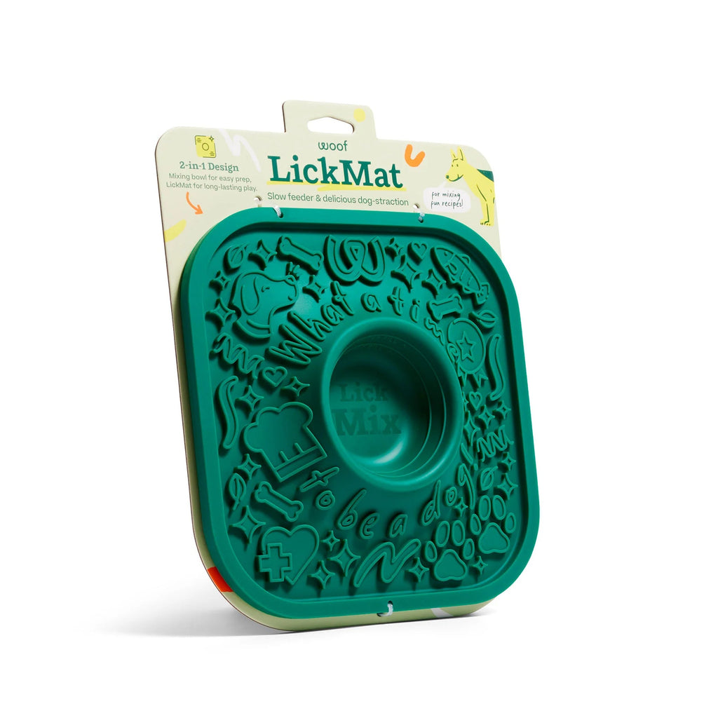 Woof - The lickmat - likmat voor honden in de kleur groen