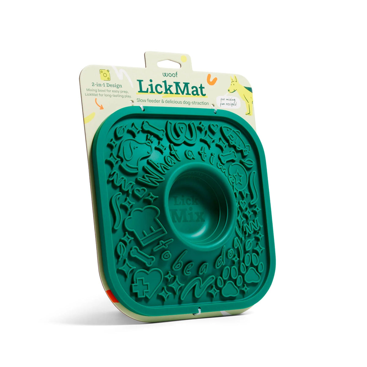 Woof - The lickmat - likmat voor honden in de kleur groen