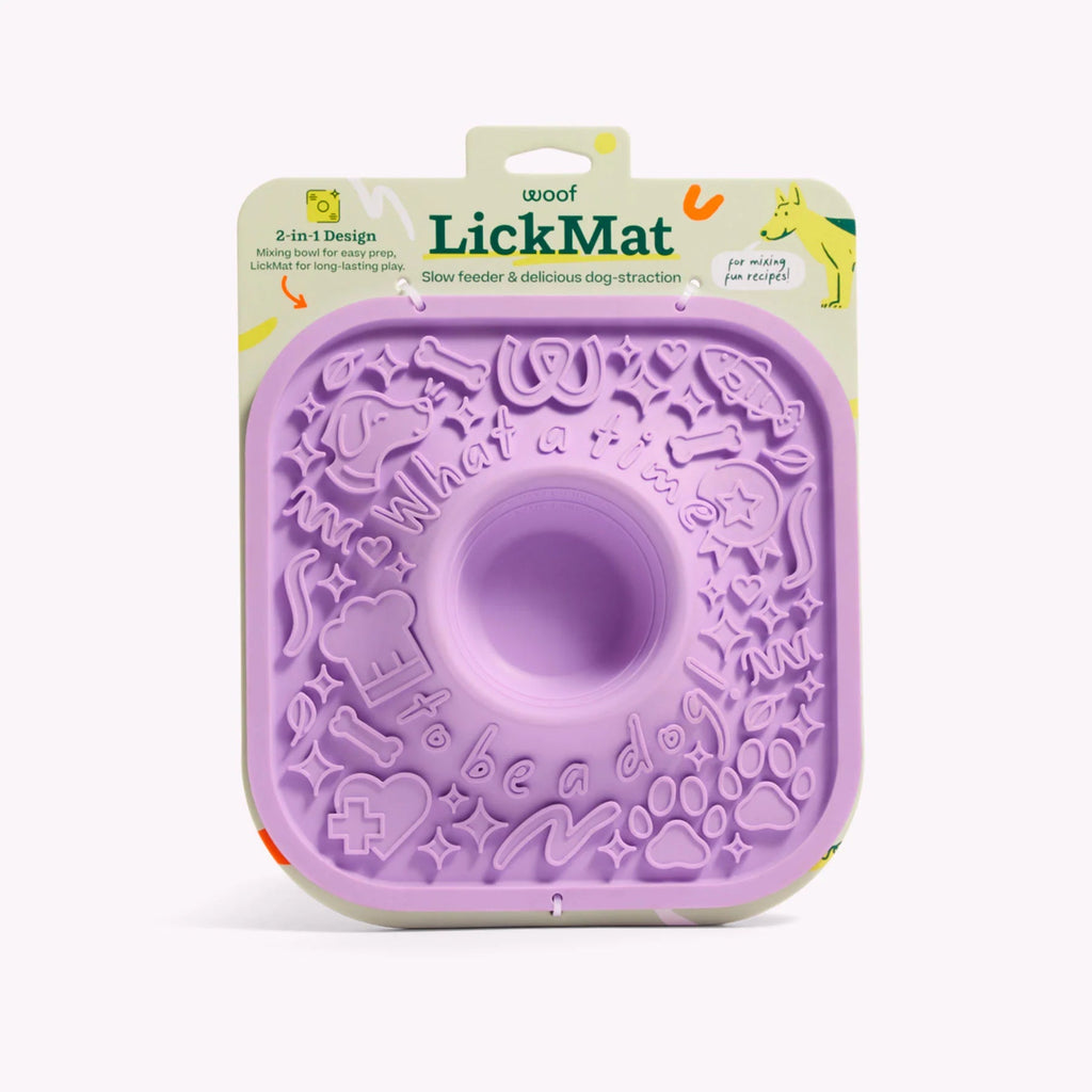 Woof - The lickmat - likmat voor honden in de kleur lavendel