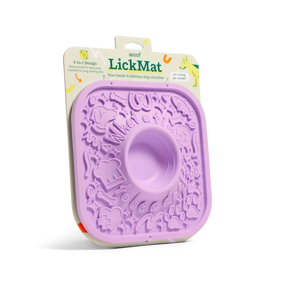 Woof - The lickmat - likmat voor honden in de kleur lavendel