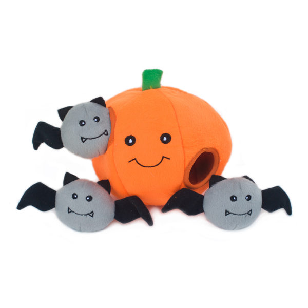 Zippypaws Halloween Burrow Pumpkin with Bats